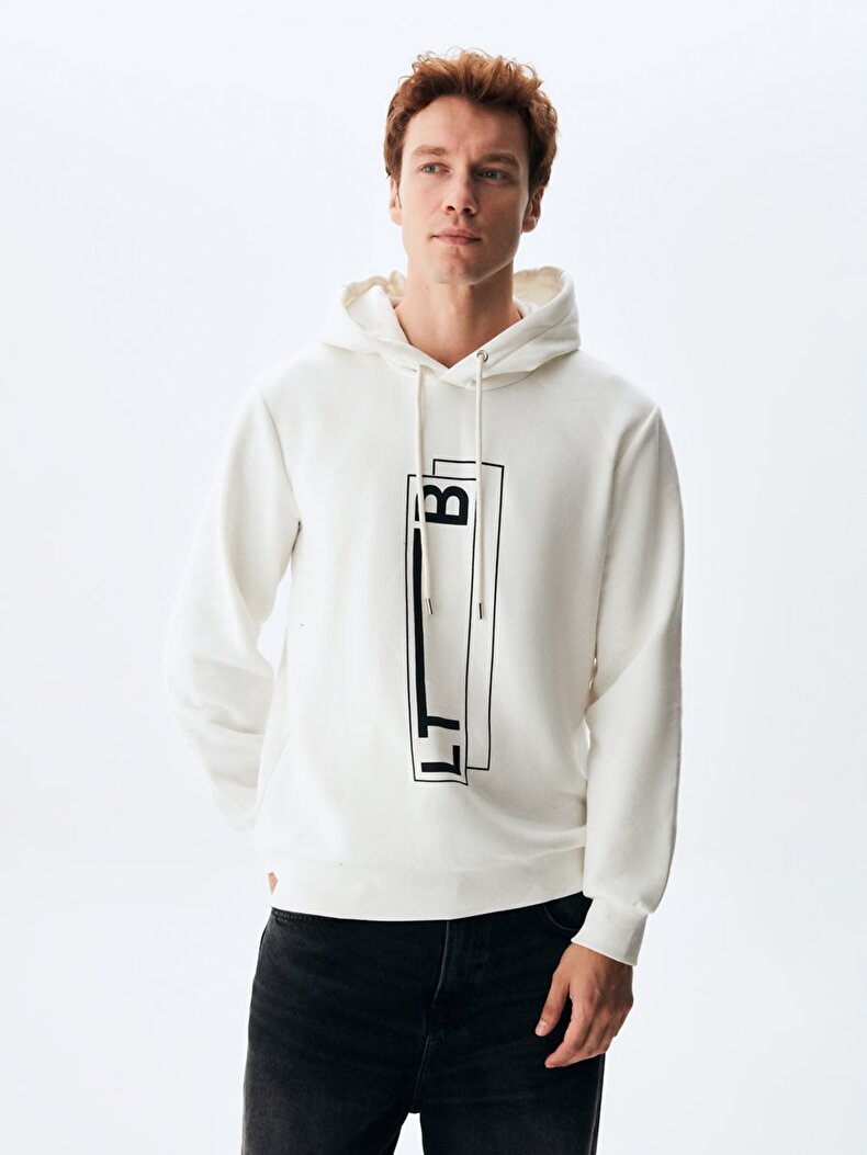With Hood Graphic Print With Print White