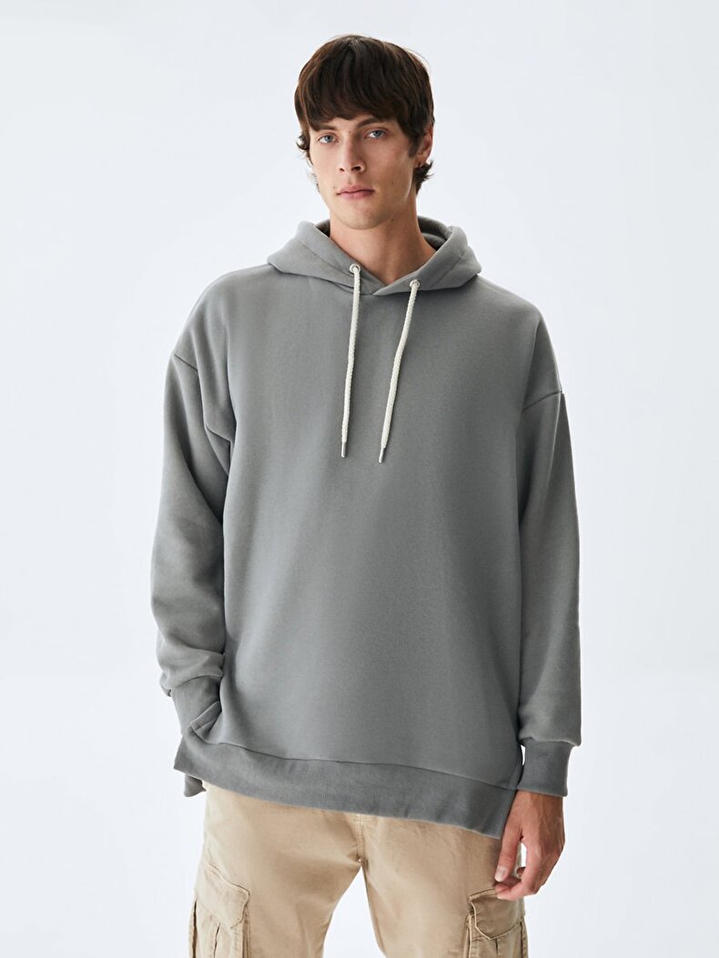 With Hood Dark Grey Sweatshirt