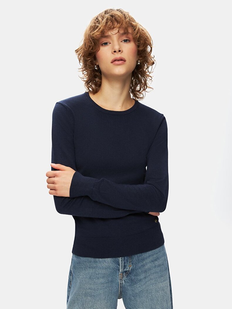 Dunkelblau Pullover