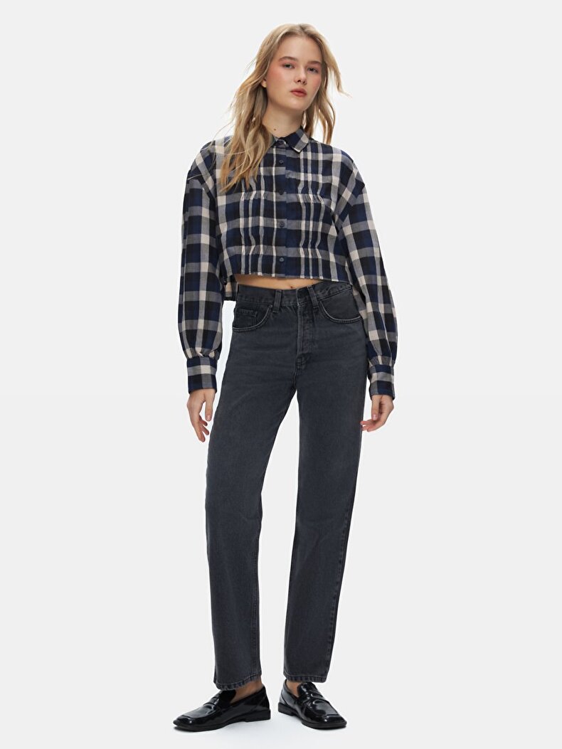 Check Woven Blue Shirt
