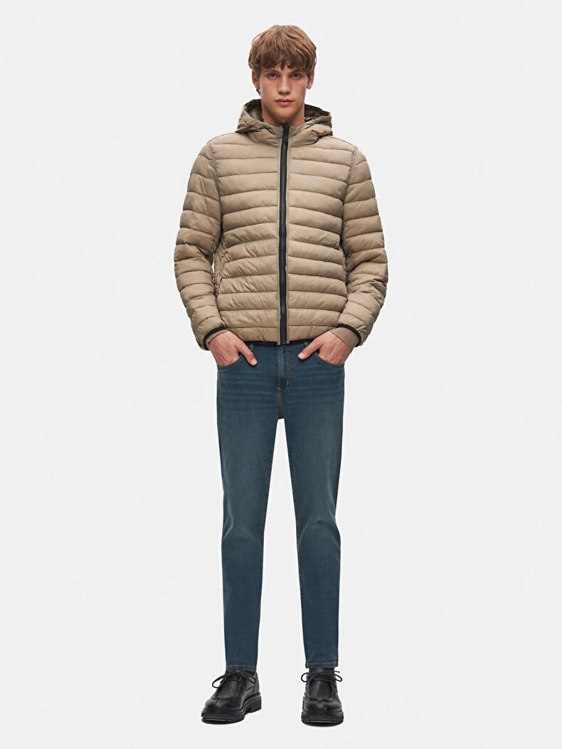 With Hood Straight Green Coat