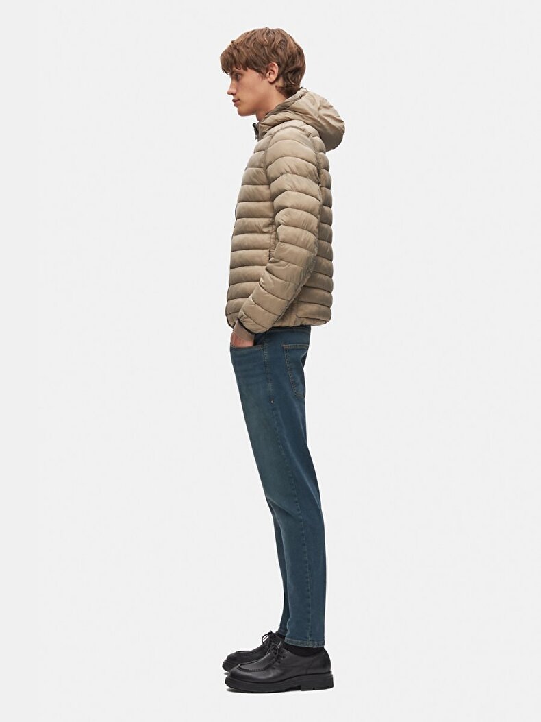 With Hood Straight Green Coat