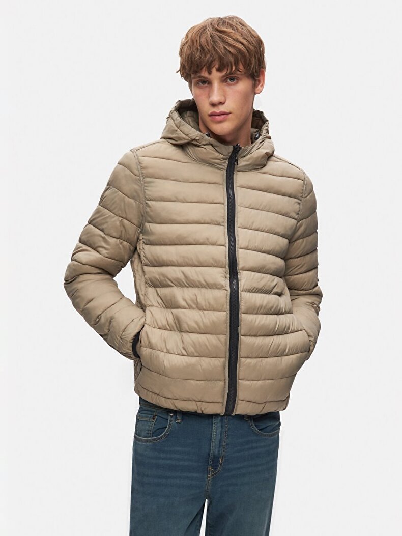 With Hood Straight Green Coat