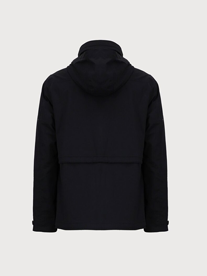 With Hood Puffer Navy Coat