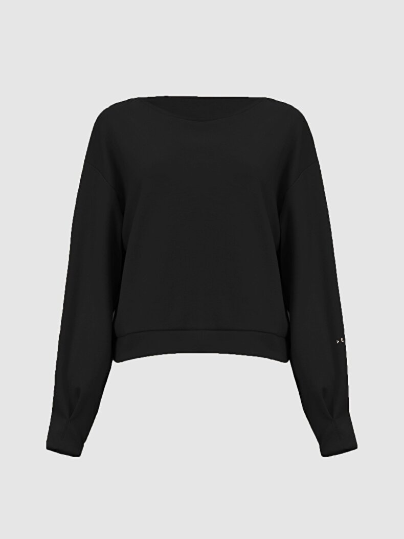 Sloganlı Siyah Sweatshırt