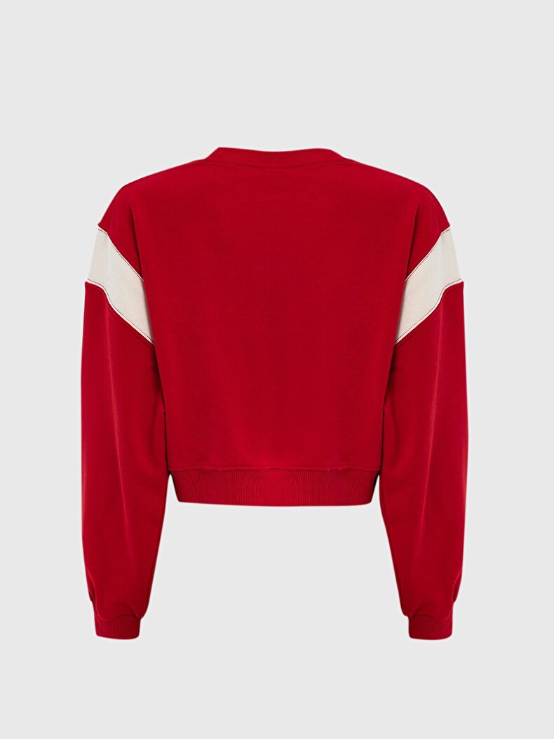 Yamalı Kırmızı Sweatshırt