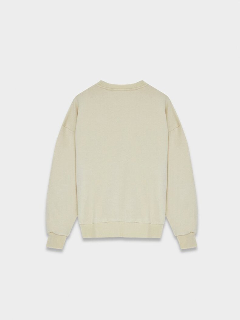Print Relaxed Fi̇t Beige Sweatshirt
