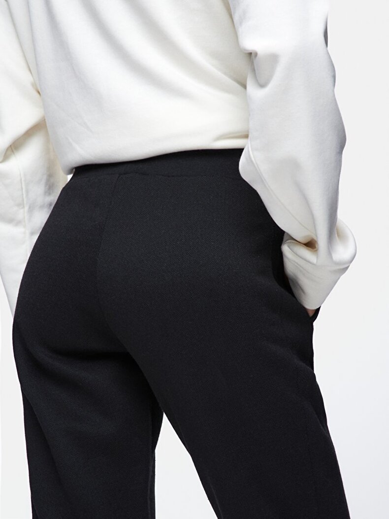 Düz Jogger Regular Fit Siyah Eşofman