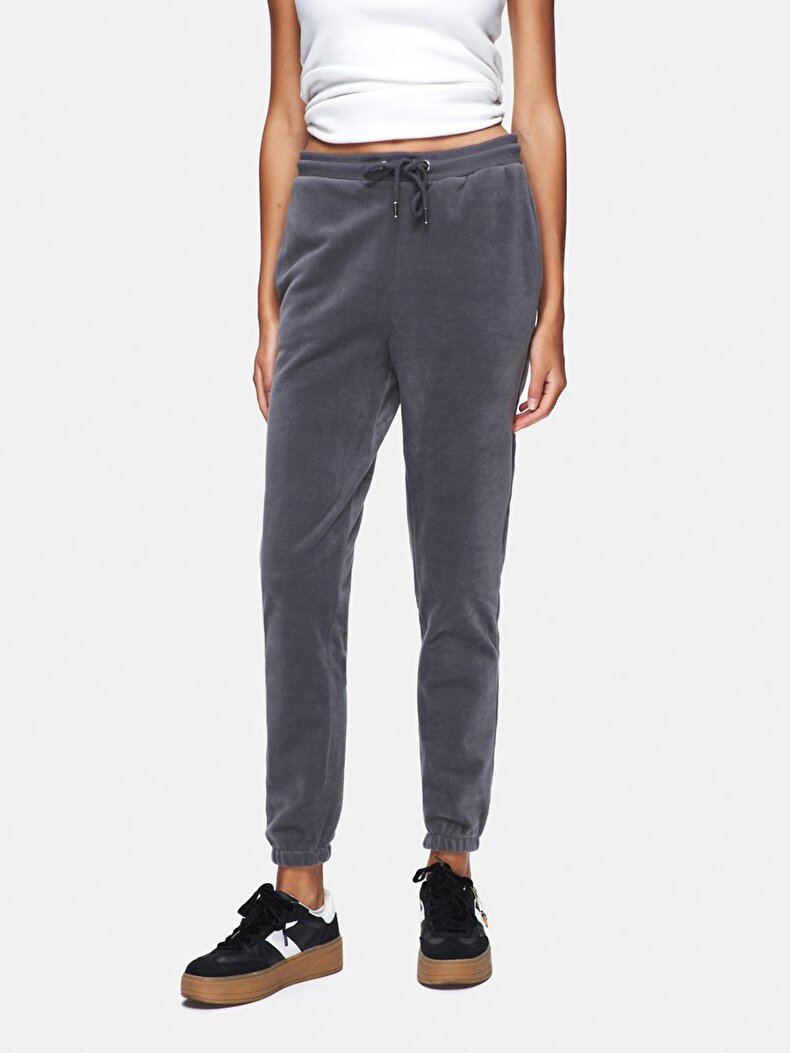Düz Jogger Regular Fit Gri Eşofman