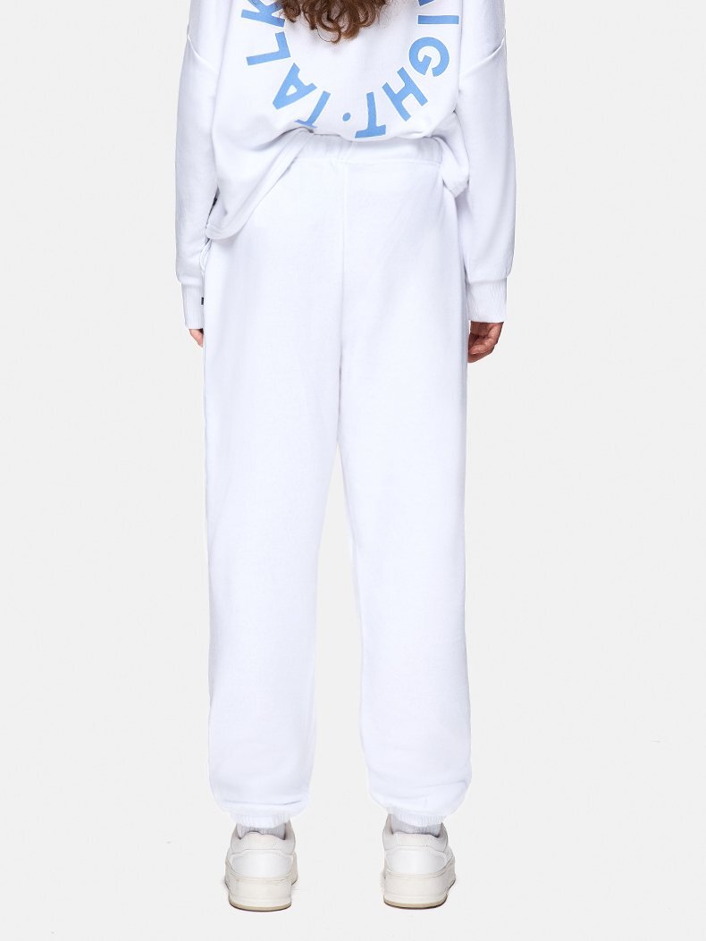 Sloganlı Jogger Relaxed Fit Beyaz Eşofman