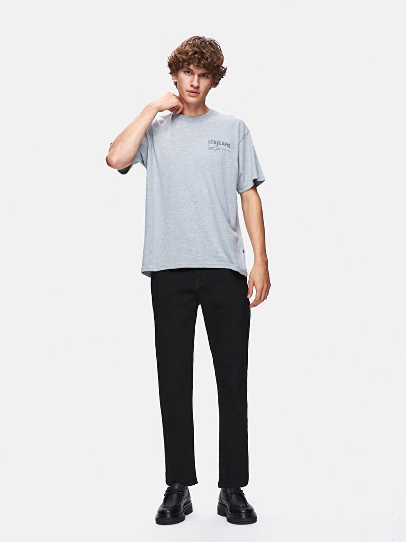 Crew Neck Short Arm Relaxed Grey T-shirt