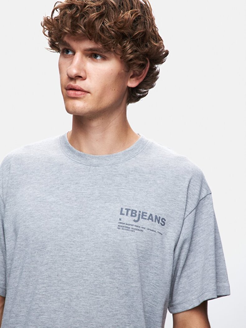 Crew Neck Short Arm Relaxed Grey T-shirt