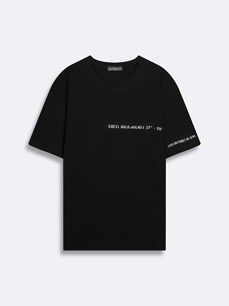 Crew Neck Short Arm Relaxed Black T-shirt