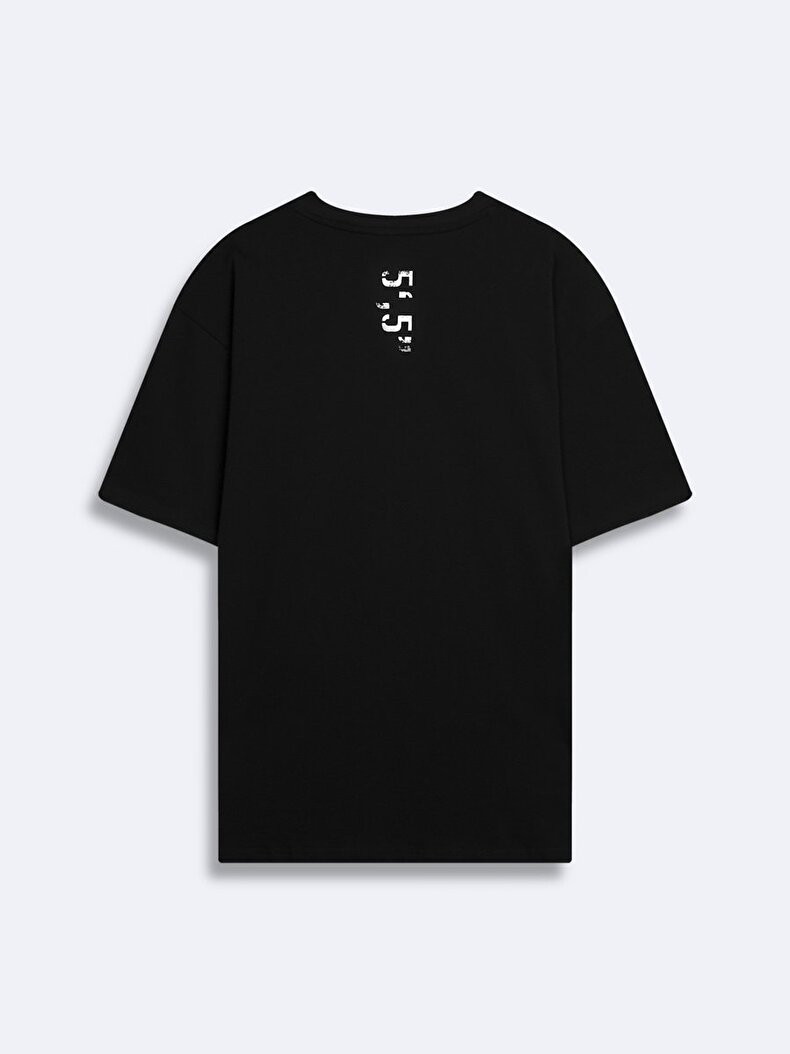 Crew Neck Short Arm Relaxed Black T-shirt