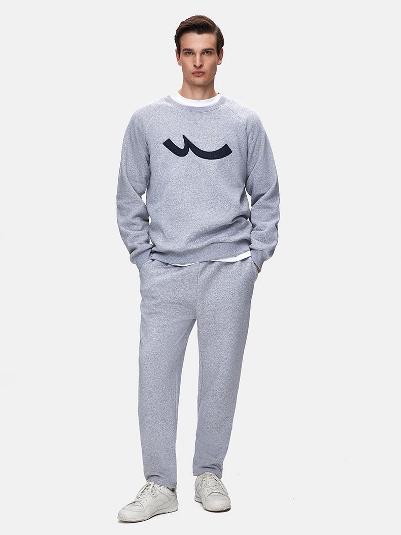 Sıgnlı Sıfır Yaka Uzun Kollu Regular Fit Gri Sweatshırt