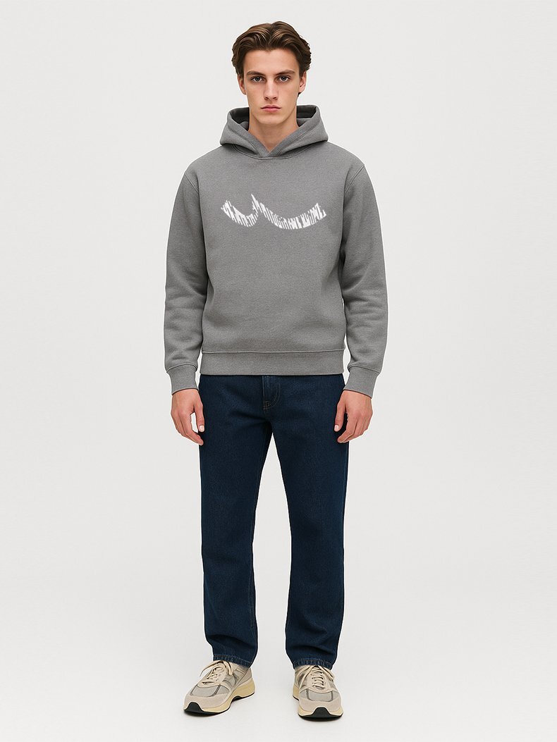Kapüşonlu Regular Gri Sweatshırt