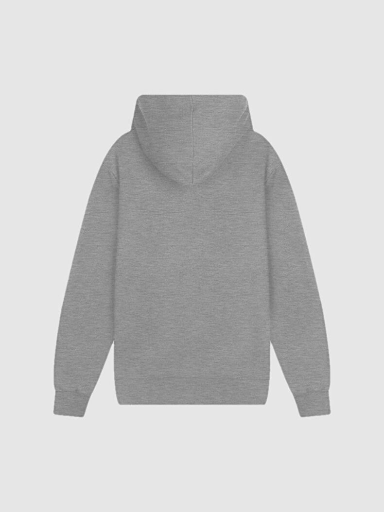Kapüşonlu Regular Gri Sweatshırt