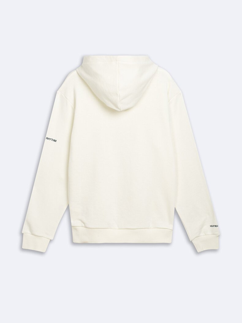 Sloganlı Kapüşonlu Lila Sweatshırt