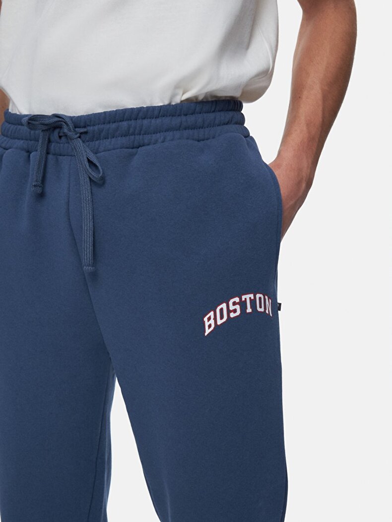 Boston Baskılı Jogger Lacivert Eşofman