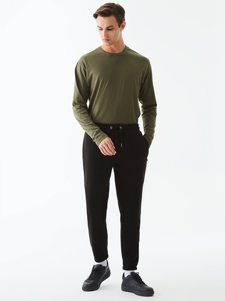 Düz Jogger Siyah Eşofman