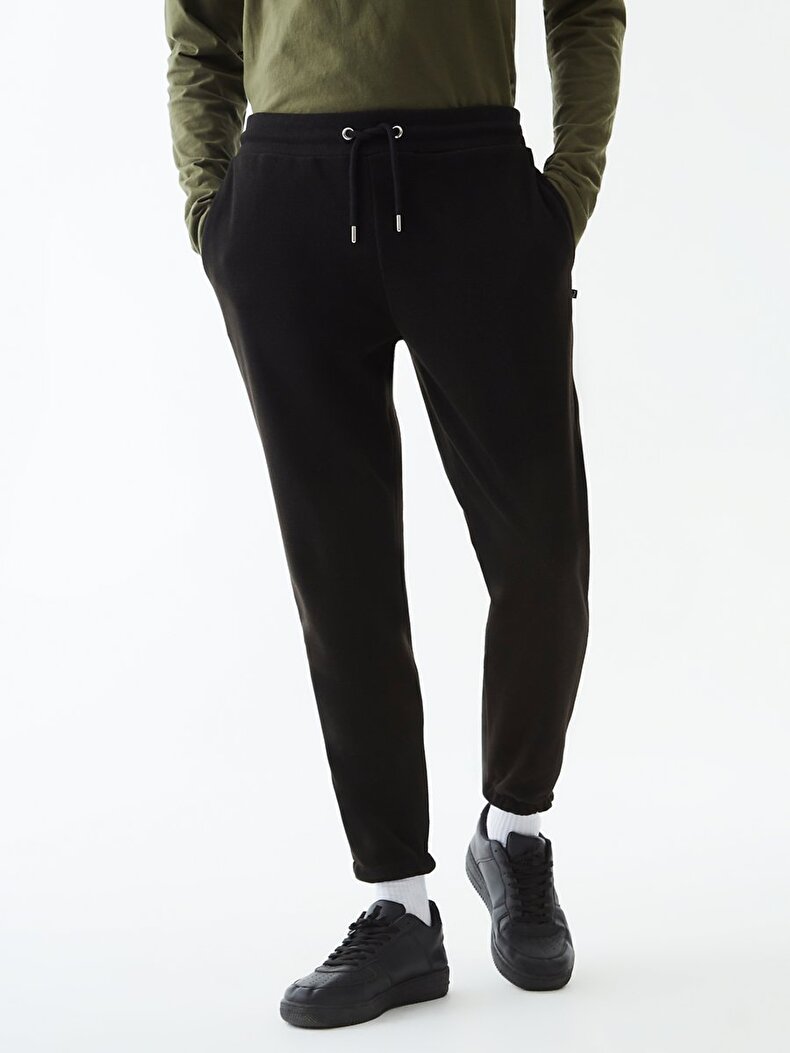 Düz Jogger Siyah Eşofman