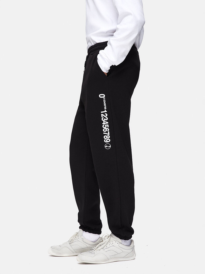Sloganlı Jogger Siyah Eşofman