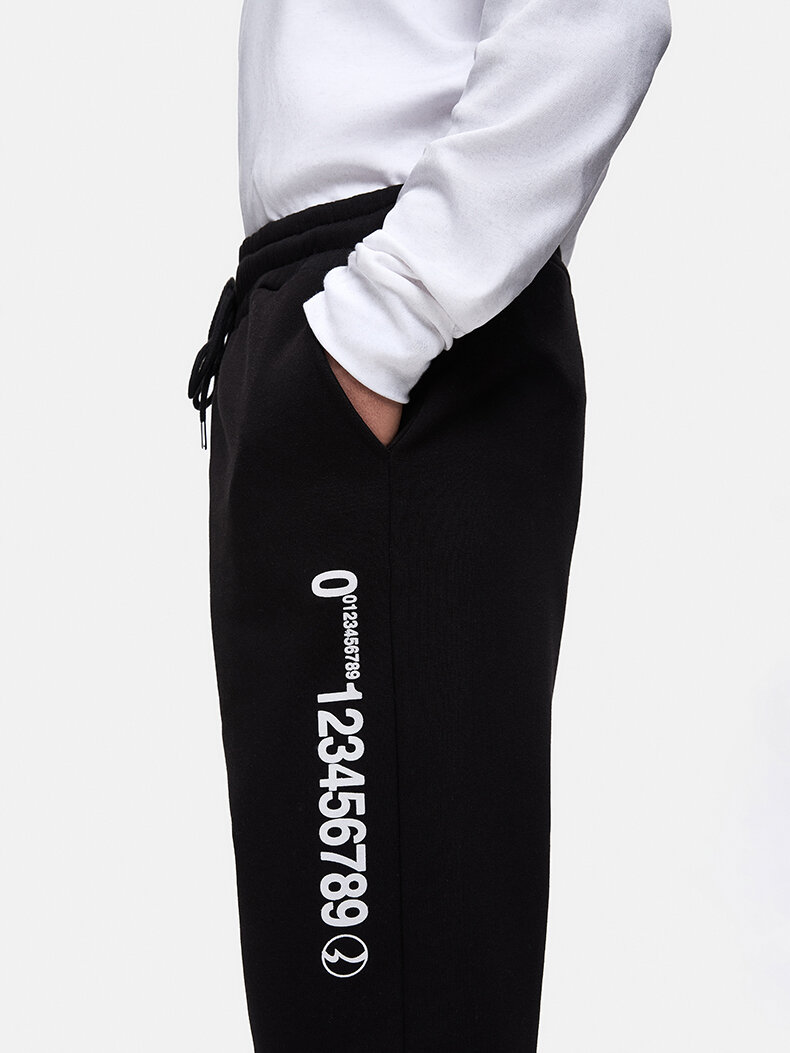 Sloganlı Jogger Siyah Eşofman