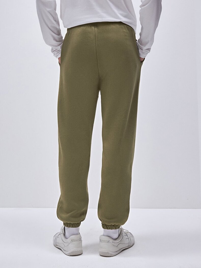 Sloganlı Jogger Yeşil Eşofman
