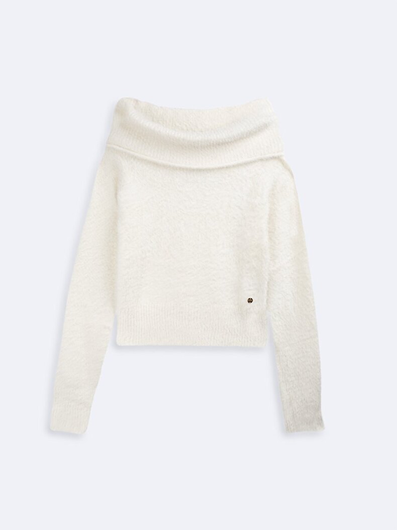 Off-shoulder Off-shoulder Knitwear White Pullover Off-shoulder Off-shoulder Knitwear White Pullover