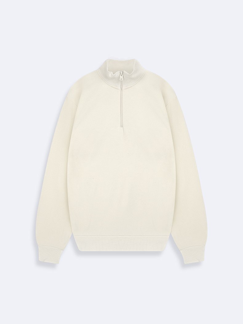 Turtle Neck Zipper Closing Polar Dust Sweatshirt
