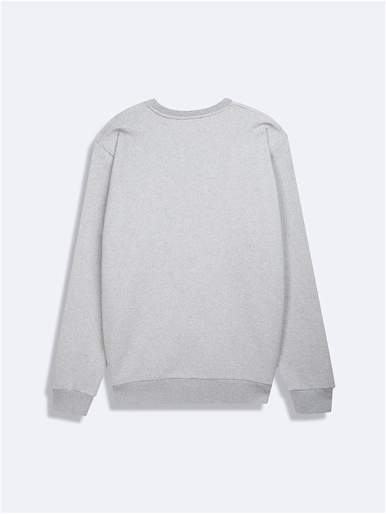 Uzun Kollu Sıfır Yaka Basıc Gri Sweatshırt