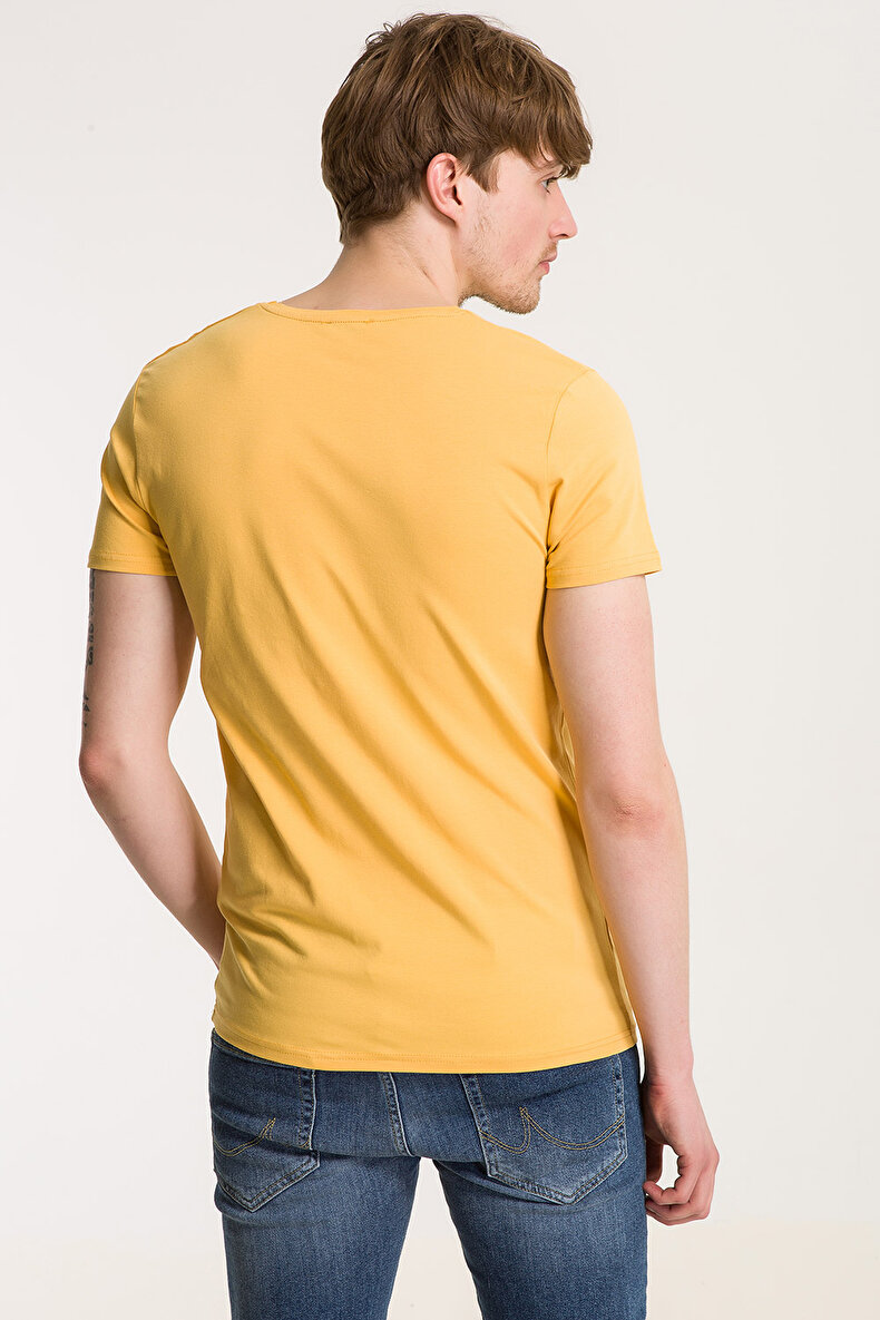 V-neck Yellow T-shirt