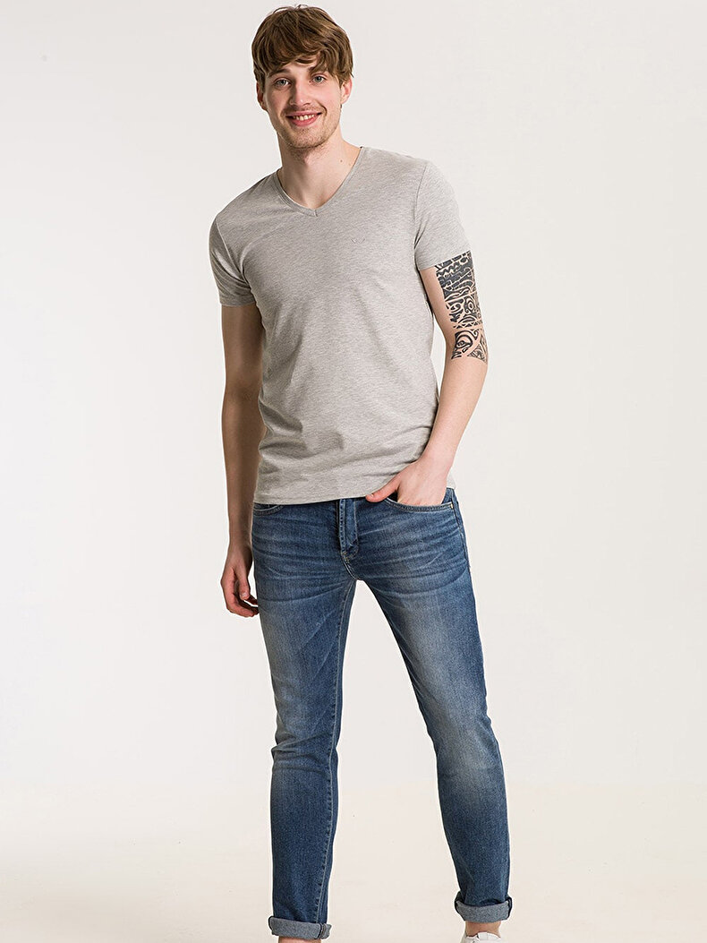 V-neck Grey T-shirt
