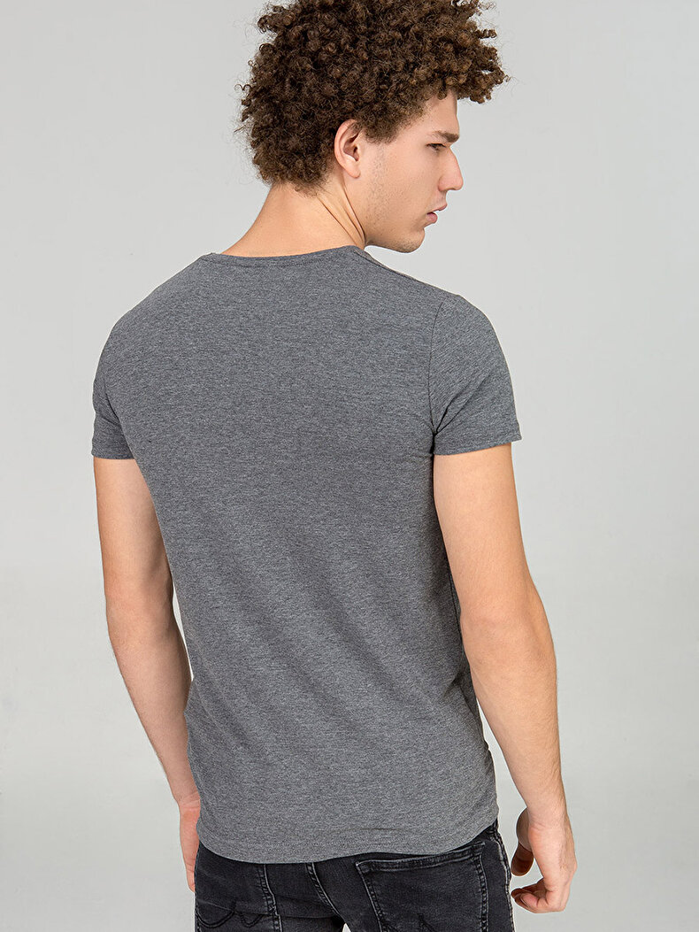 V-neck Anthracite T-shirt