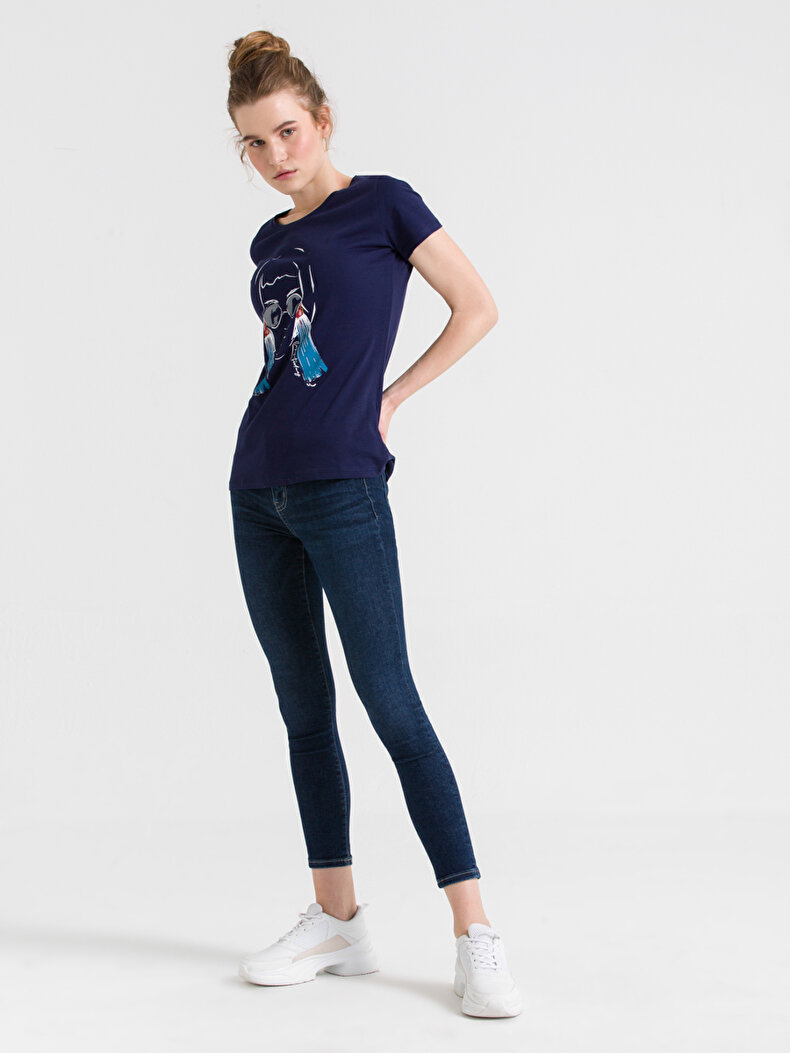 Dunkelblau T-shirt