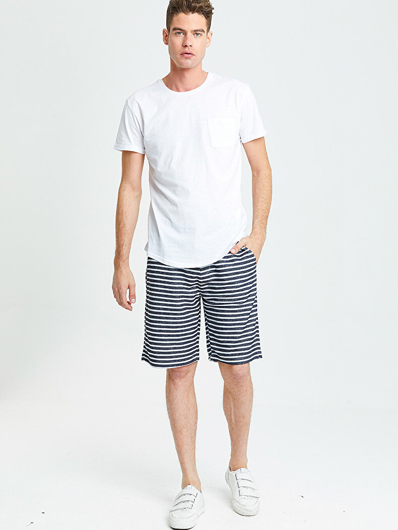 Crew Neck Short Sleeve Weiss T-shirt