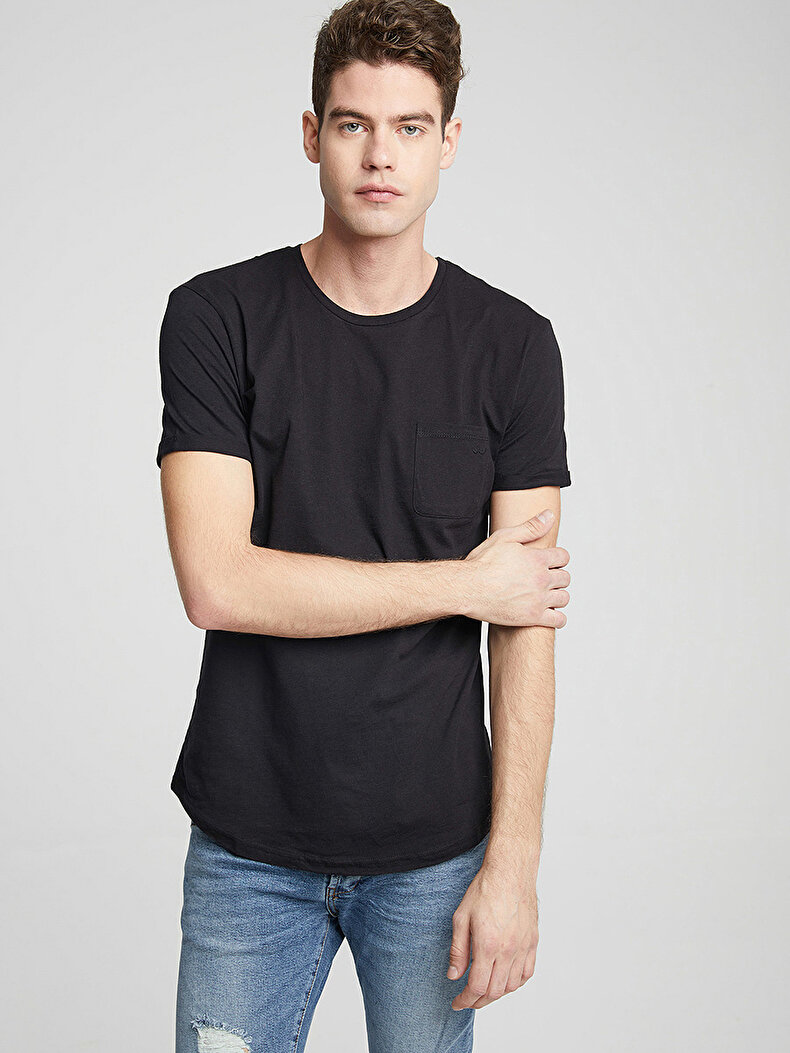 Crew Neck Short Sleeve Schwarz T-shirt