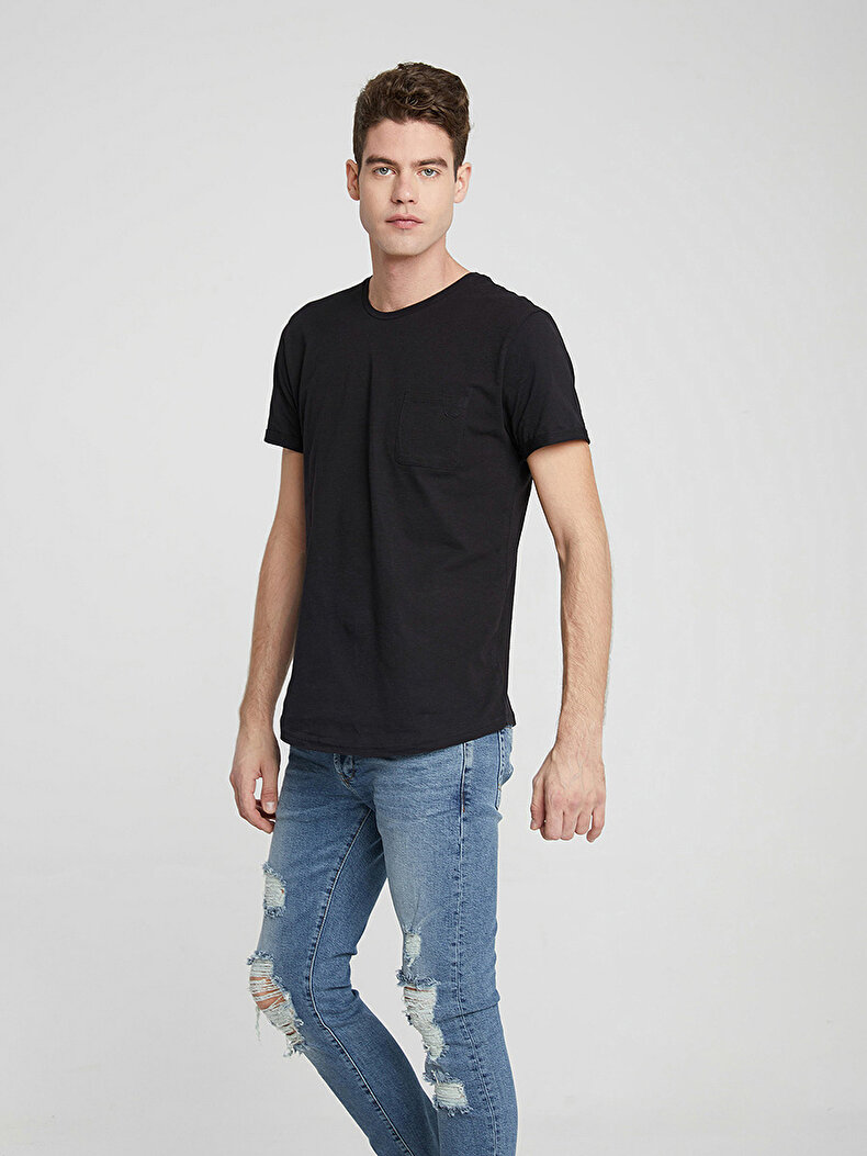 Crew Neck Short Sleeve Schwarz T-shirt