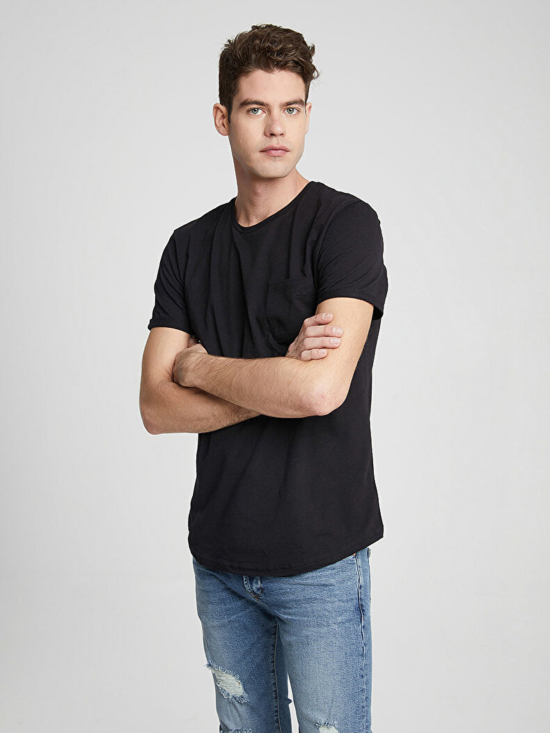 Crew Neck Short Sleeve Schwarz T-shirt