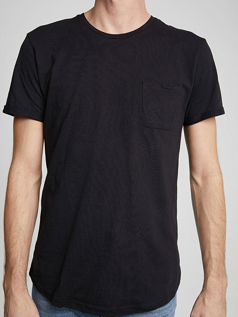 Crew Neck Short Sleeve Schwarz T-shirt