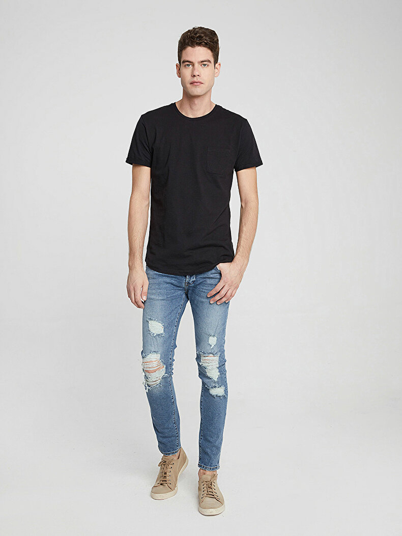 Crew Neck Short Sleeve Schwarz T-shirt