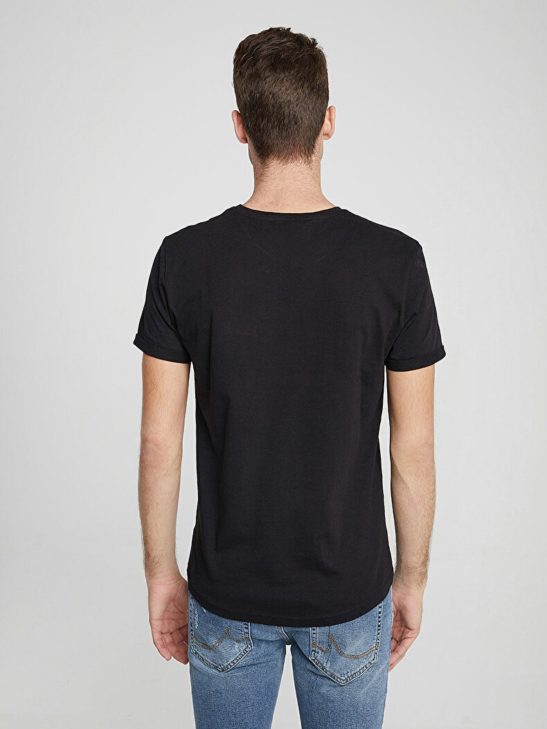 Crew Neck Short Sleeve Schwarz T-shirt