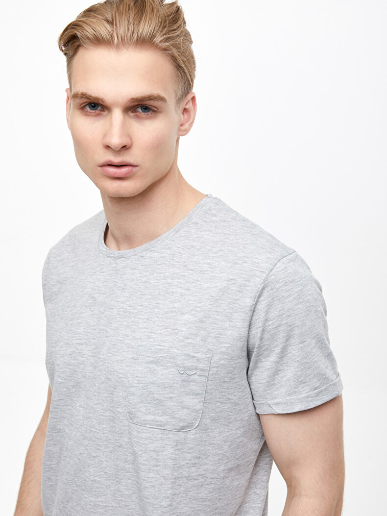 Crew Neck Short Sleeve Grau T-shirt