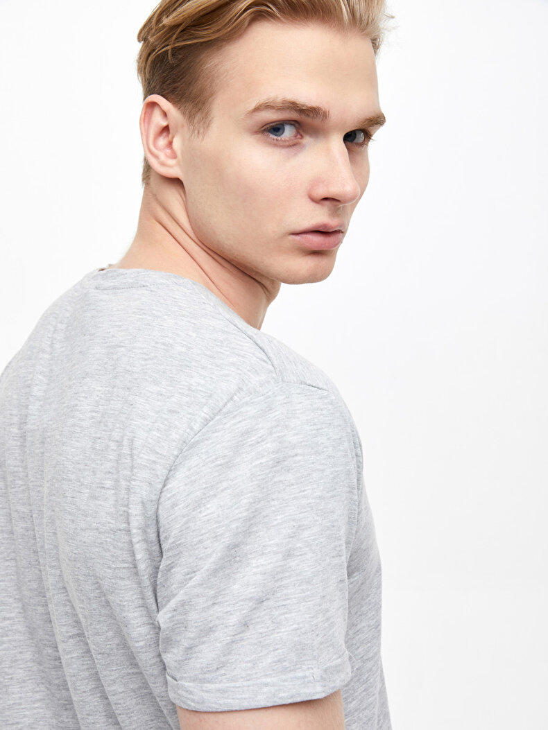 Crew Neck Short Sleeve Grau T-shirt