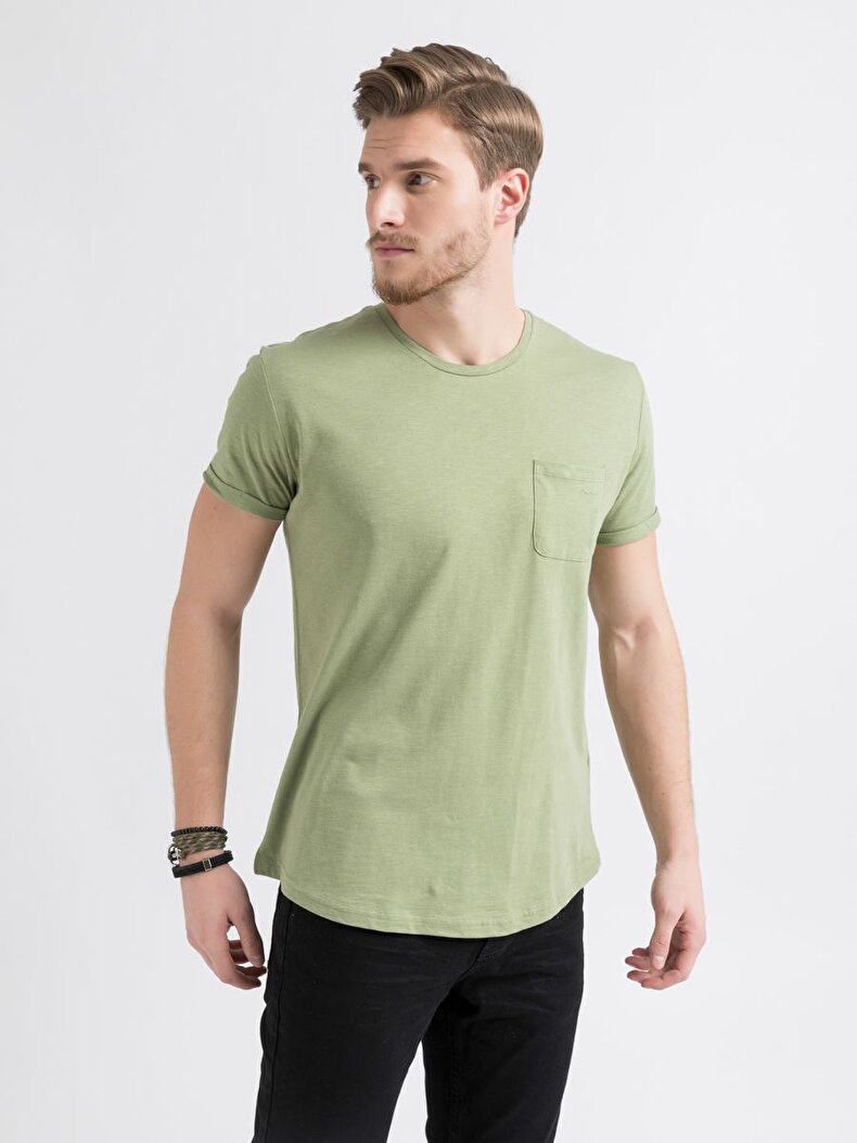 Crew Neck Short Sleeve Grün T-shirt