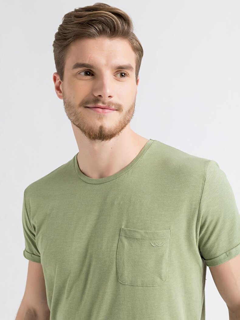Crew Neck Short Sleeve Grün T-shirt