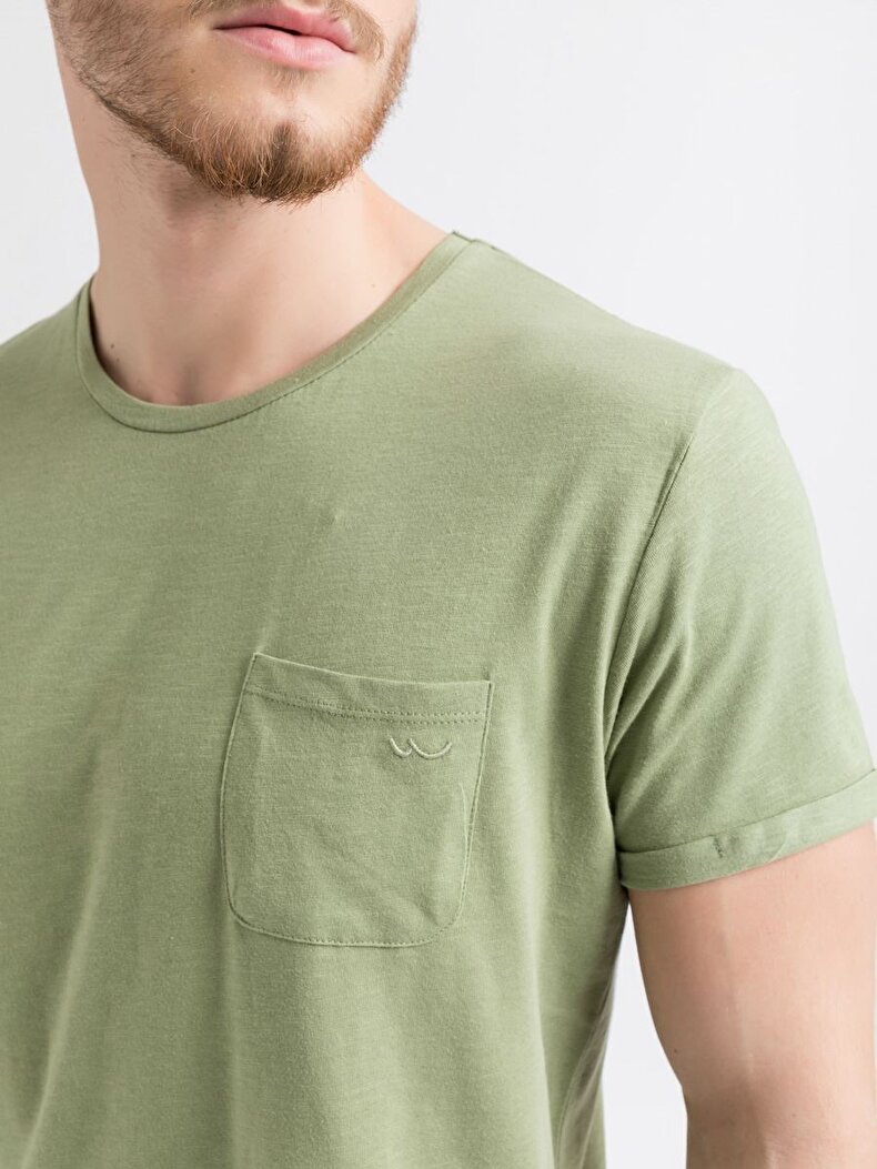 Crew Neck Short Sleeve Grün T-shirt