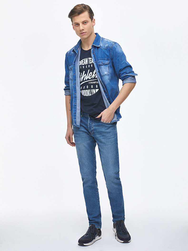 Dunkelblau T-shirt