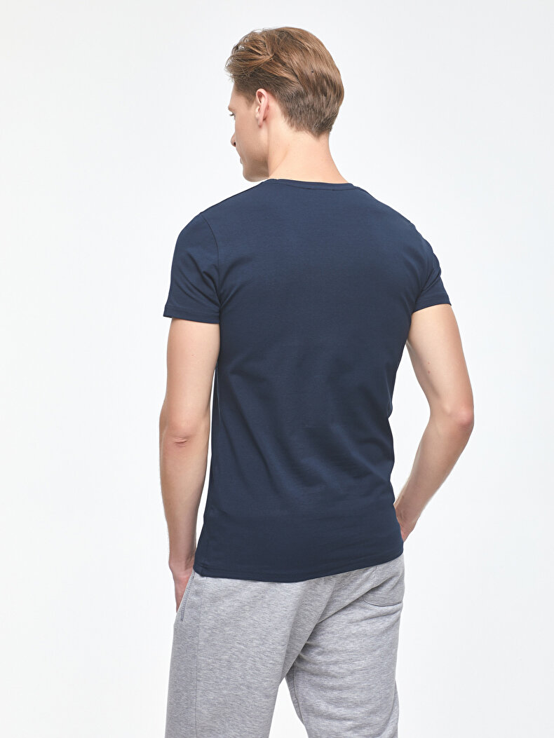 Basic Slim Fit Navy T-shirt