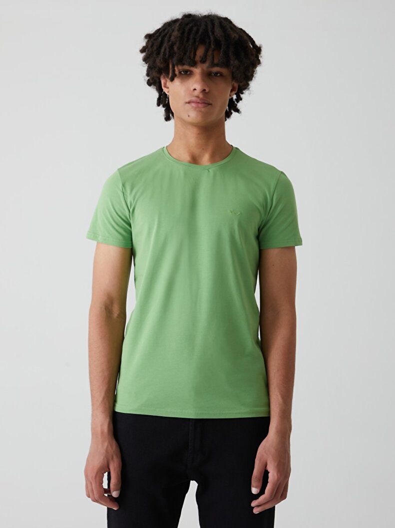 Basic Slim Fit Green T-shirt